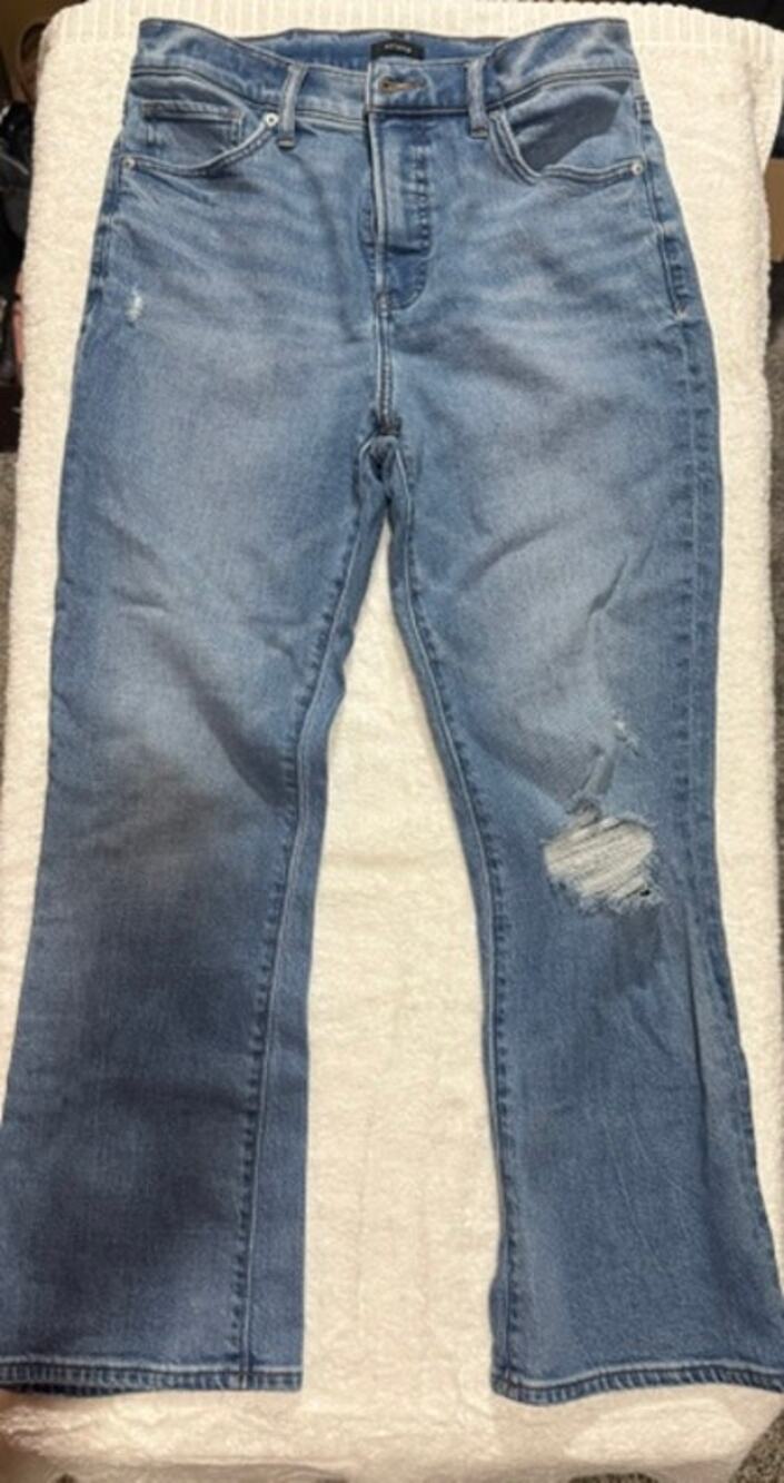 Express Women's Cropped Flare High Rise Jeans